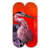 Blue Heron Crane | Jeffrey Nemenzo | Acrylic on Skate Deck | 22 x 31 | 2025
