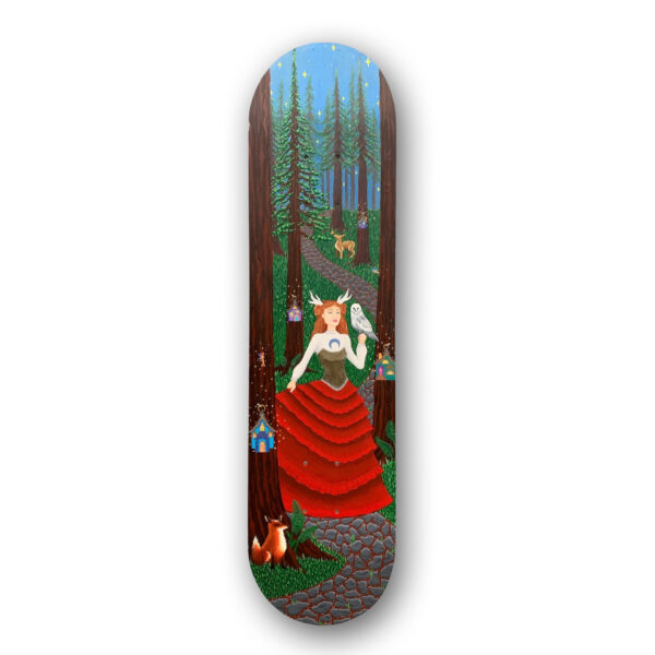 Druantia | Shannon Glasheen | Acrylic on Skateboard | 31x7.6 in | 2025