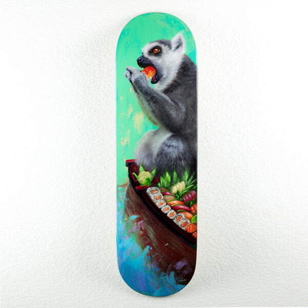 Going Down With The Ship | Kahla Lewis | Oil and Acrylic on Skateboard1 | 9x33 in | 2025