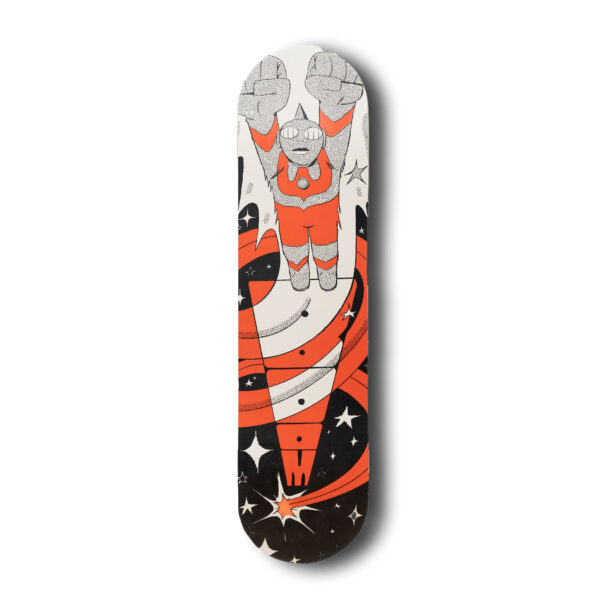 Ultra | Agustin Morales | archival water based screenprinting on Skateboard | 8.5x32 in | 2025