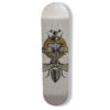 What's Old Is New | Robert Bowen | acrylic and gold leaf on skate deck | 31 x 7.5 | 2025