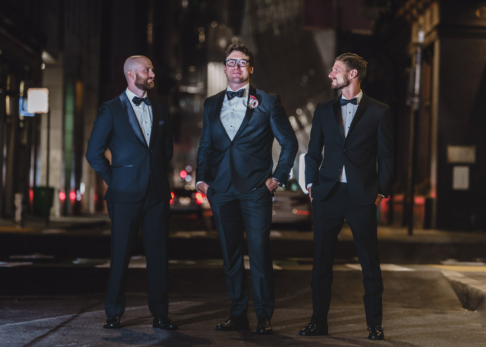 Wedding Reception Street Photo with Friends