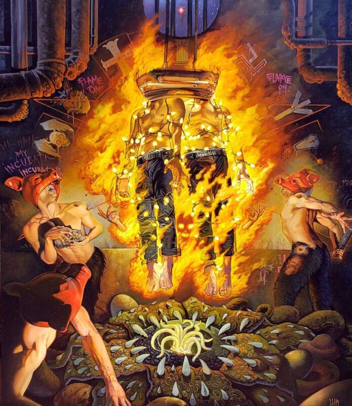 SONNYS BURNING OIL ON CANVAS 2019